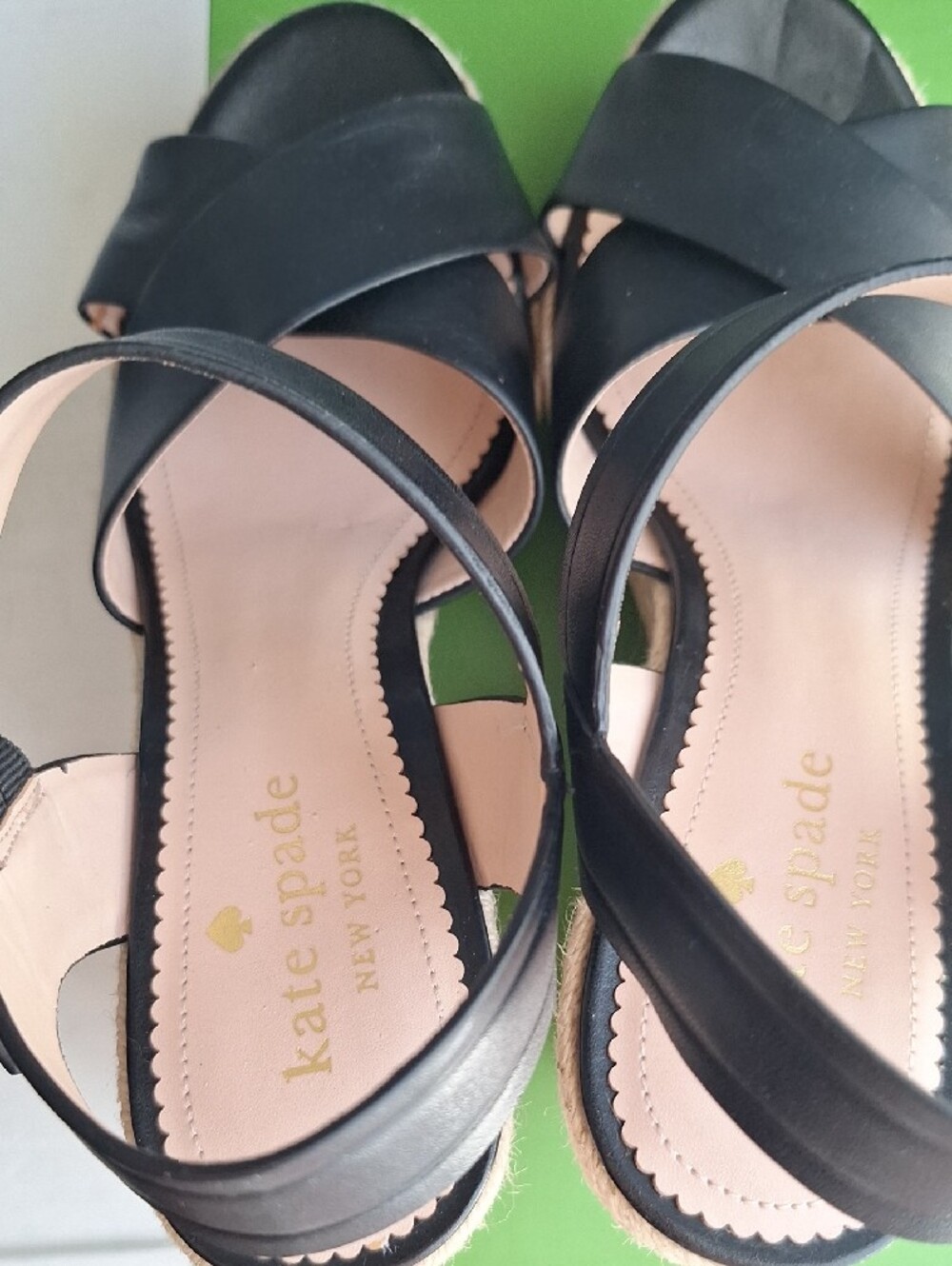 kate spade Black Espadrille Platform Wedge Sandals - Picture 6 of 6